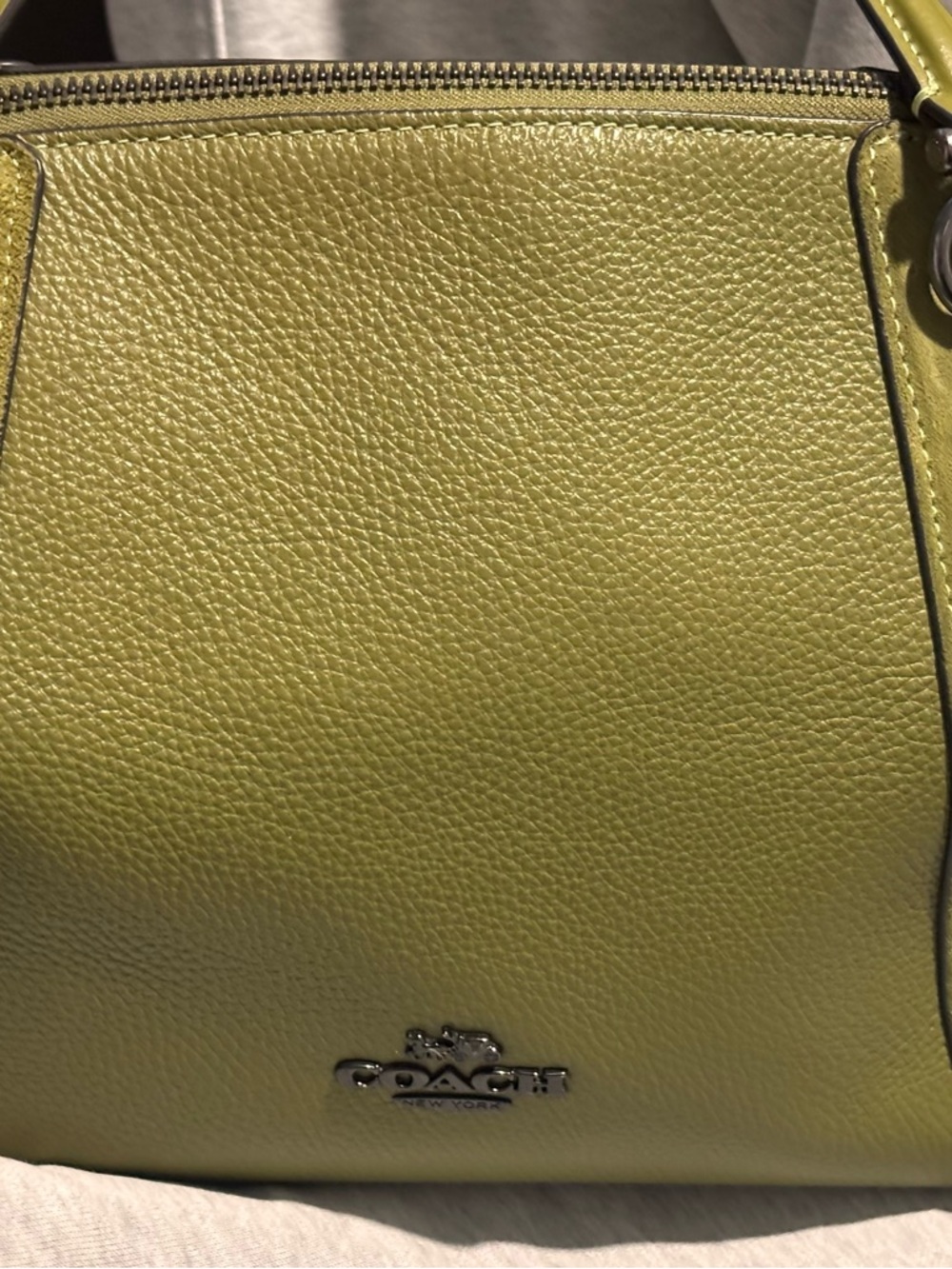 Coach Pebbled Leather Satchel in Olive